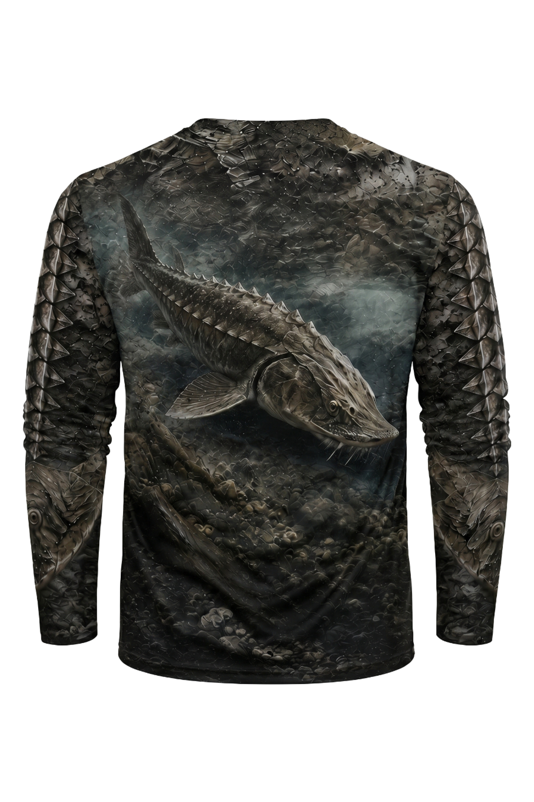 Performance Fishing Long Sleeve - Iron Armor Sturgeon - TBT134 mockup artwork side