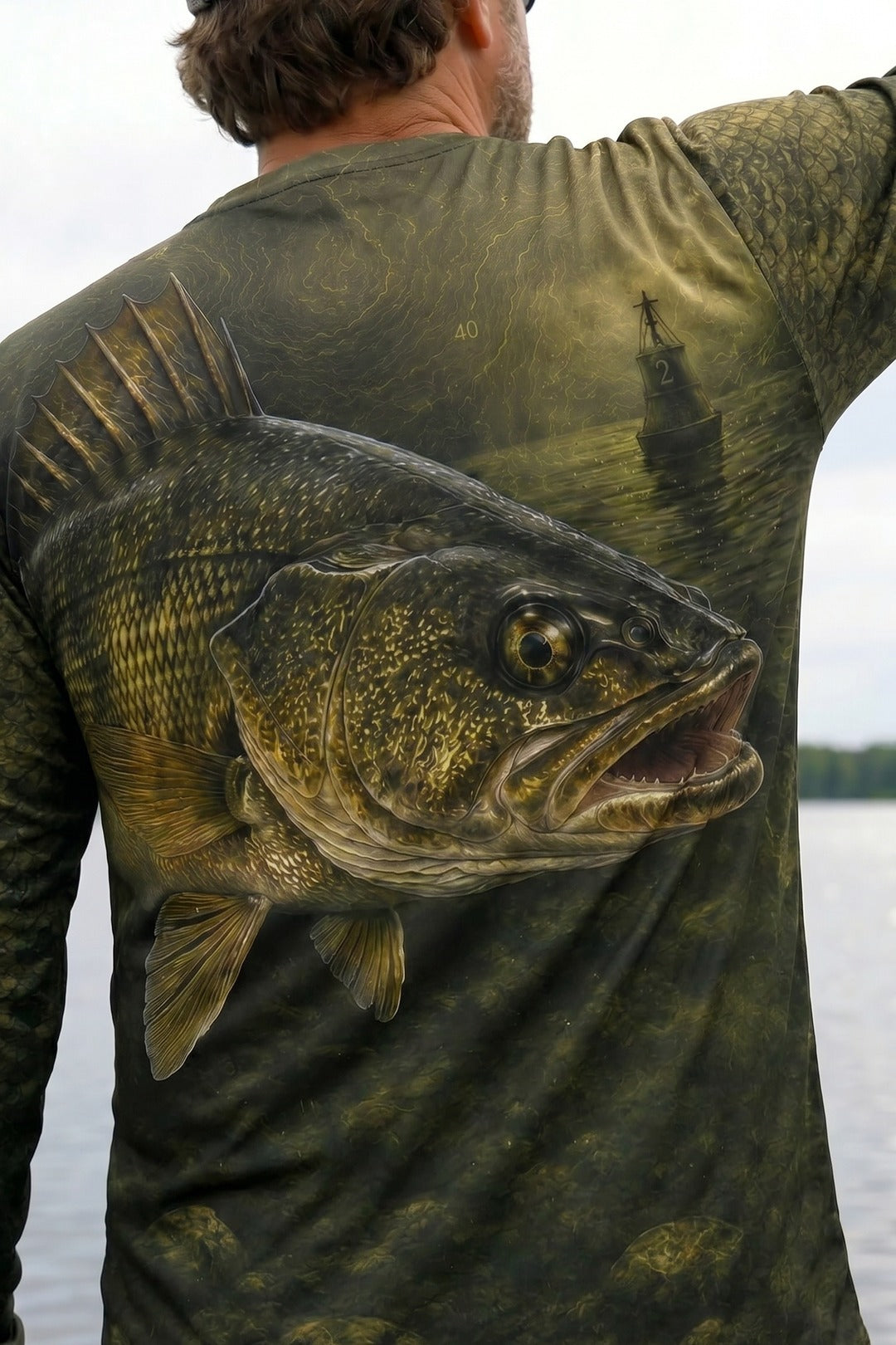 Performance Fishing Long Sleeve - Lake Erie Walleye - RW06 lifestyle artwork zoom