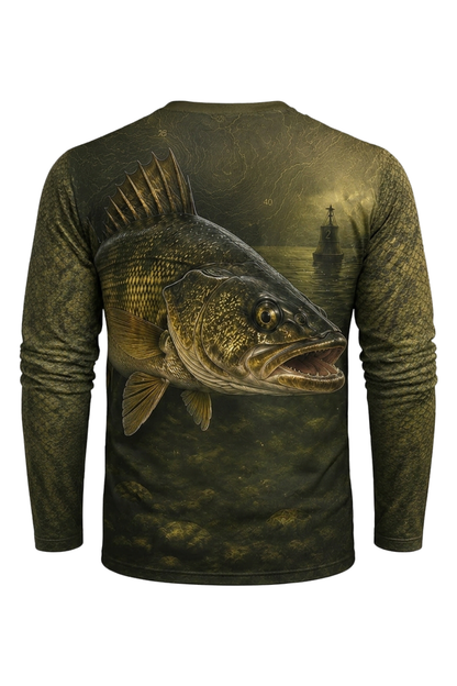 Performance Fishing Long Sleeve - Lake Erie Walleye - RW06 mockup artwork side