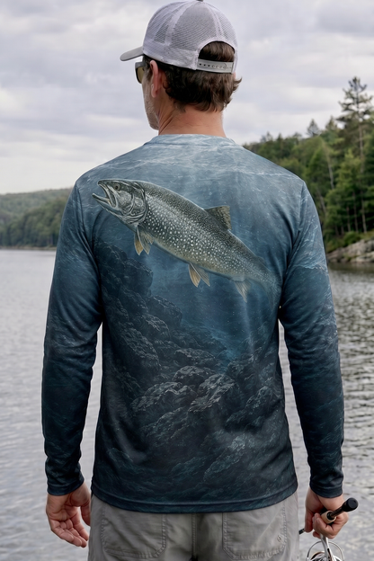 Performance Fishing Long Sleeve - Lake Trout Deep - TBT160 lifestyle artwork side