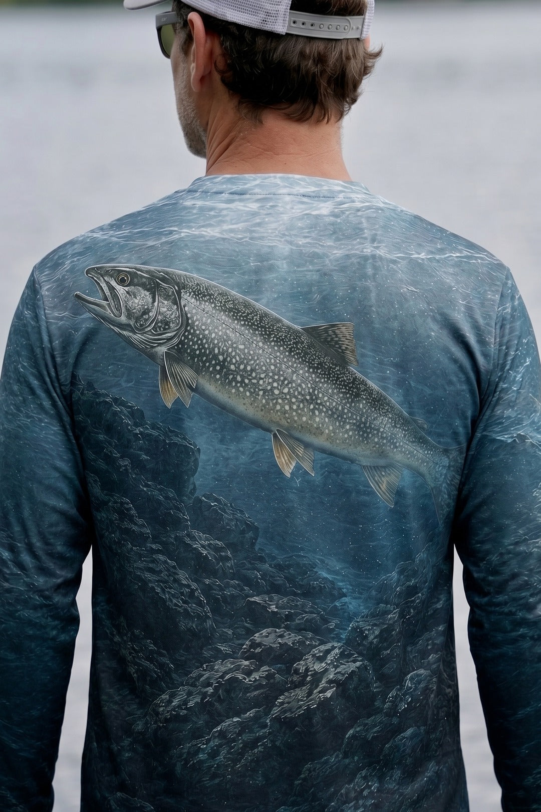 Performance Fishing Long Sleeve - Lake Trout Deep - TBT160 lifestyle artwork zoom