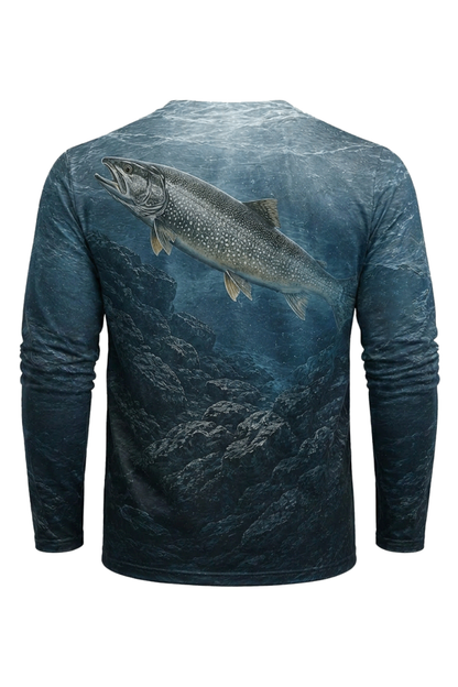 Performance Fishing Long Sleeve - Lake Trout Deep - TBT160 mockup artwork side