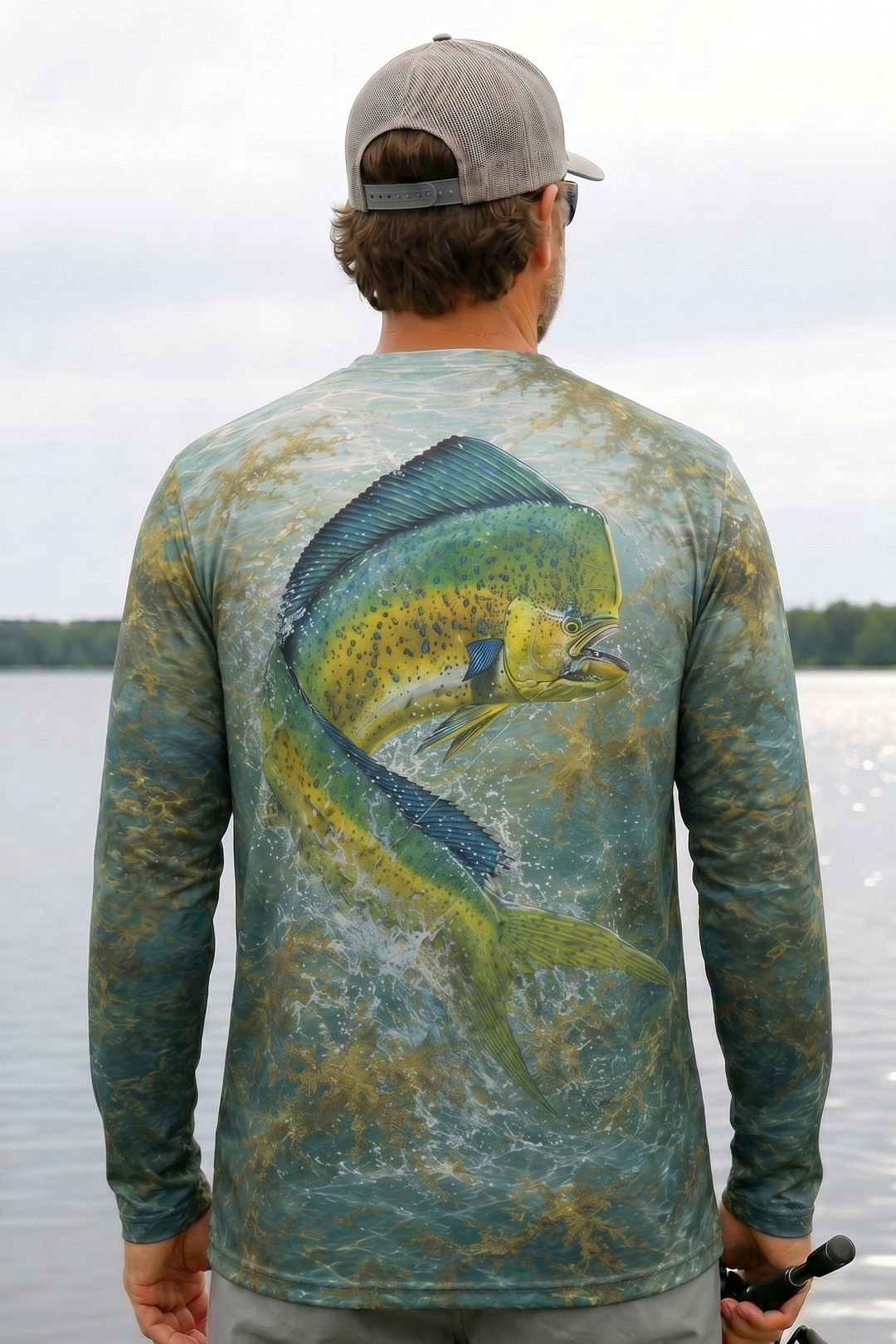 Performance Fishing Long Sleeve - Mahi mahi Gold Rush - AOF40 lifestyle artwork side