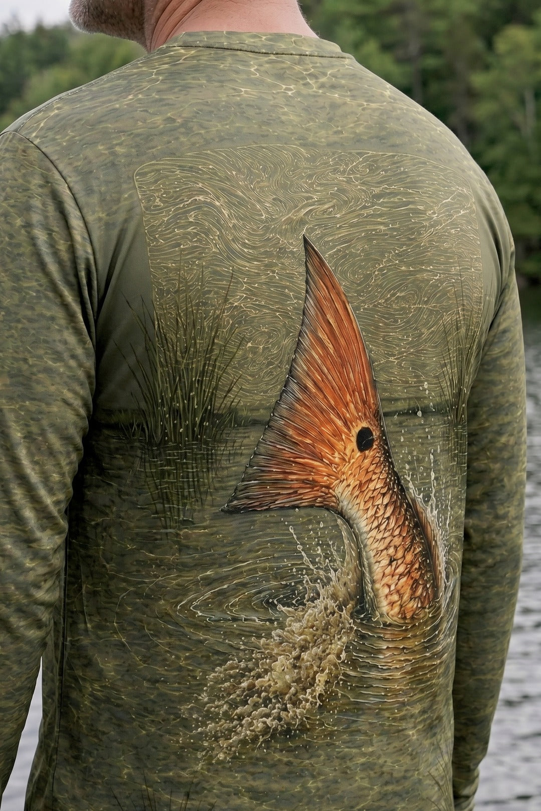 Performance Fishing Long Sleeve - Marsh Flats Redfish Tail - RRF04 lifestyle artwork zoom