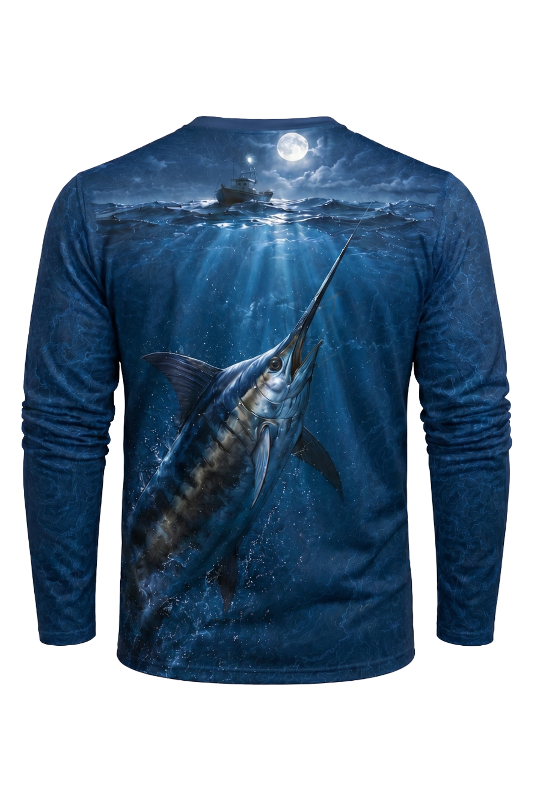 Performance Fishing Long Sleeve - Midnight Marlin - RS01 mockup artwork side