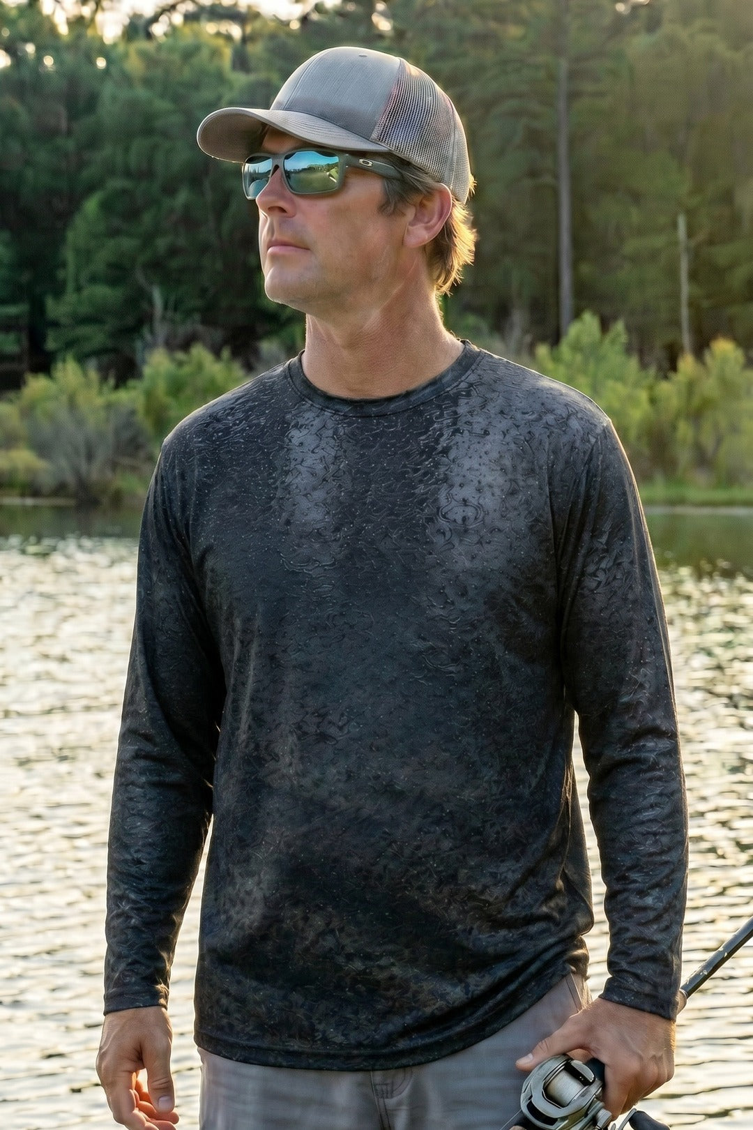 Performance Fishing Long Sleeve - Midnight Rain Catfish - RFC16 lifestyle opposite side