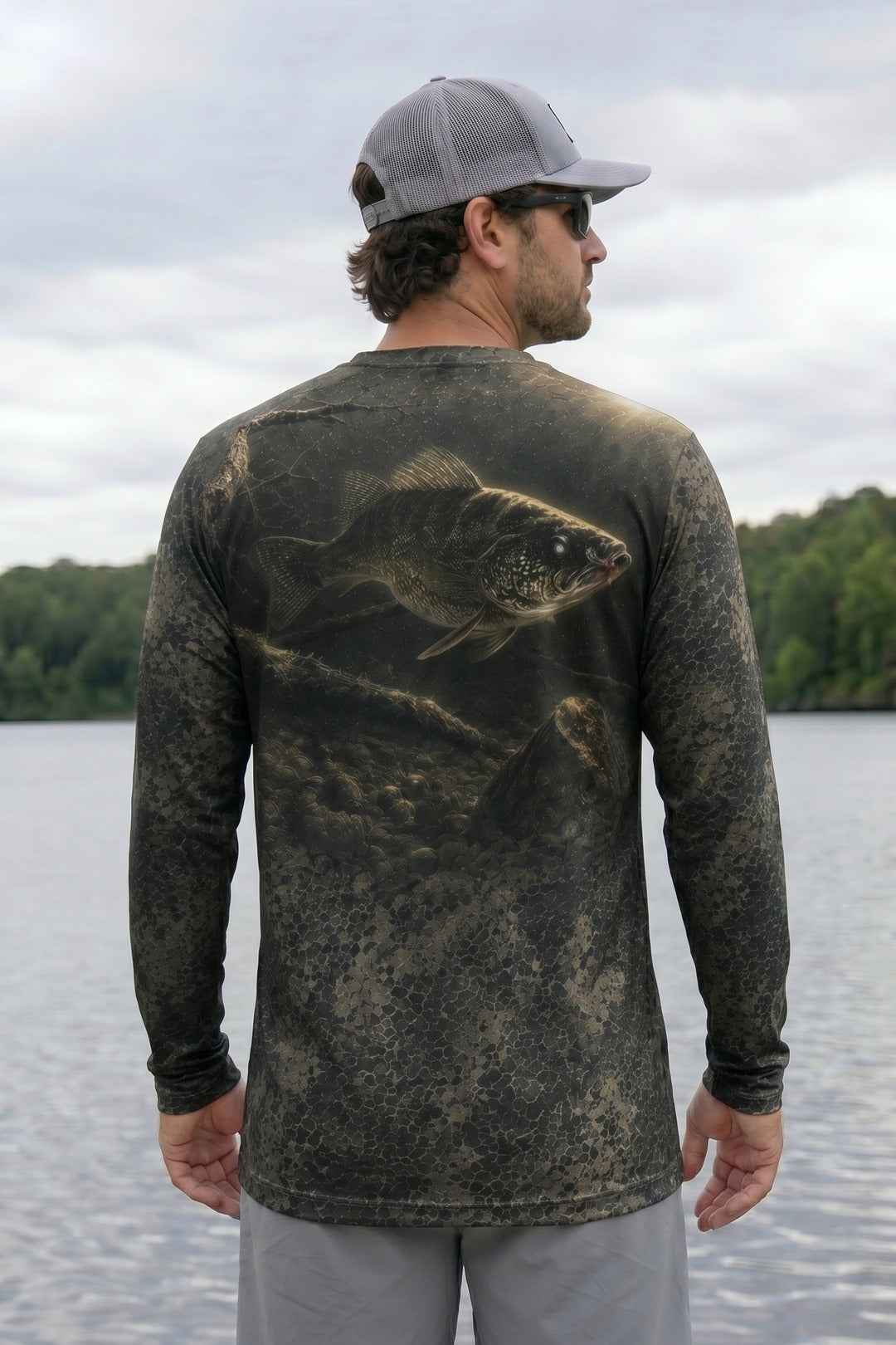 Performance Fishing Long Sleeve - Midnight Snag Walleye - TBT190 lifestyle artwork side