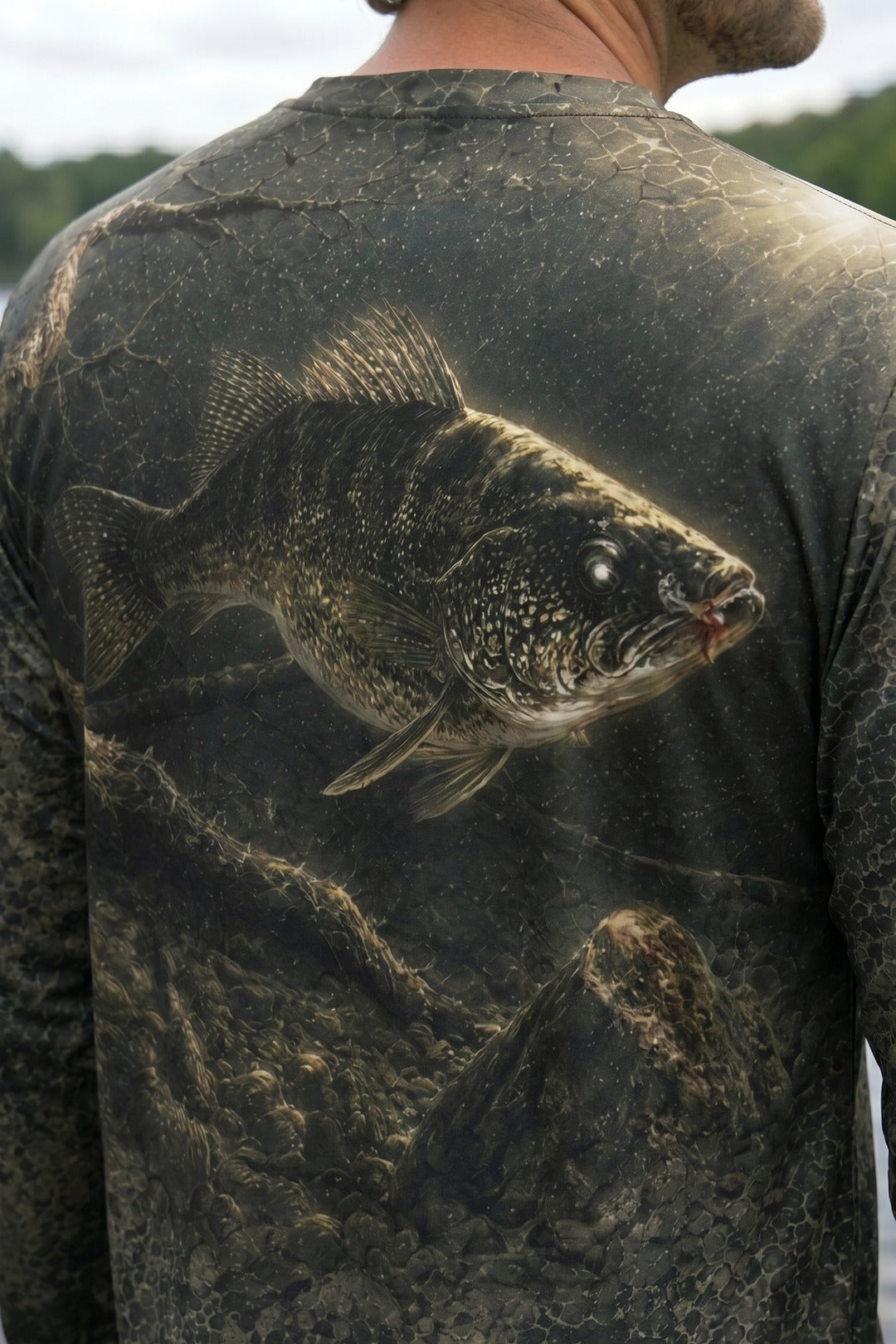 Performance Fishing Long Sleeve - Midnight Snag Walleye - TBT190 lifestyle artwork zoom