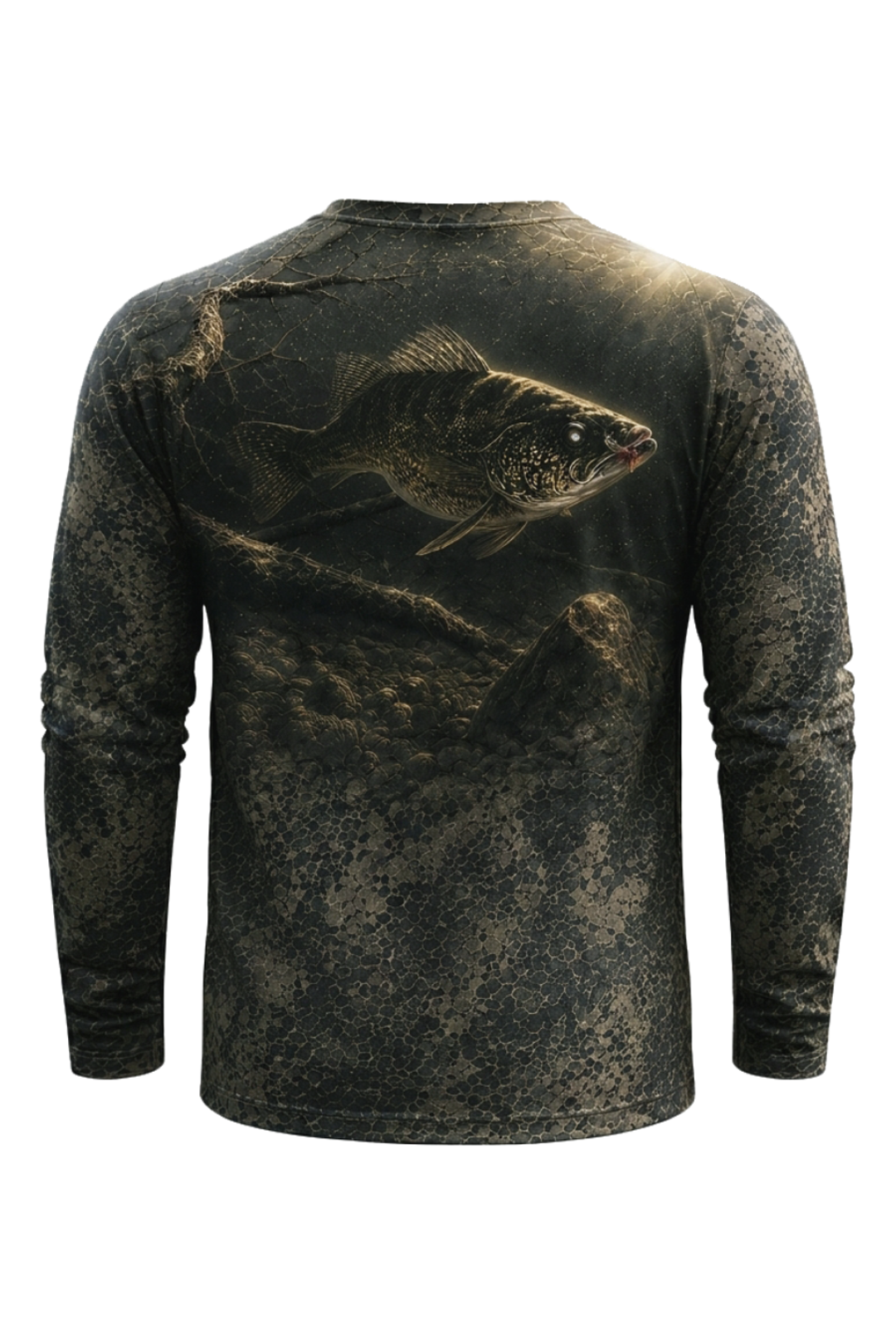 Performance Fishing Long Sleeve - Midnight Snag Walleye - TBT190 mockup artwork side