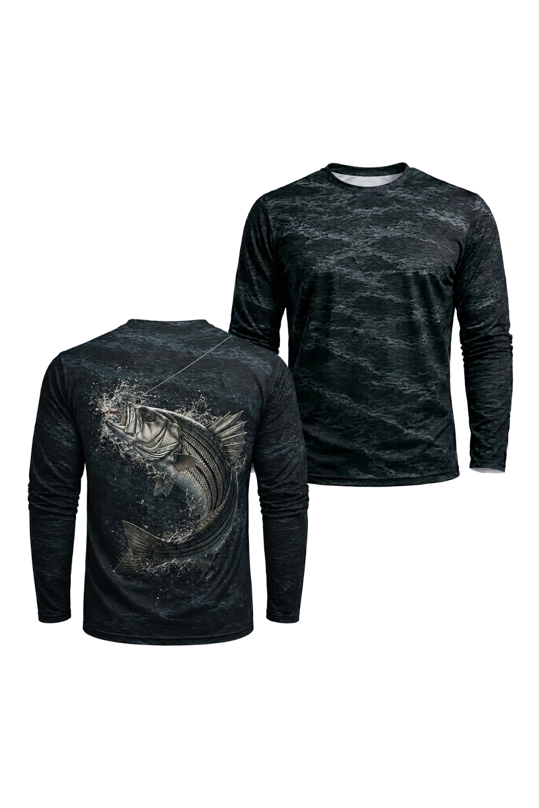 Performance Fishing Long Sleeve - Midnight Splash Striper - TBT210 image 1