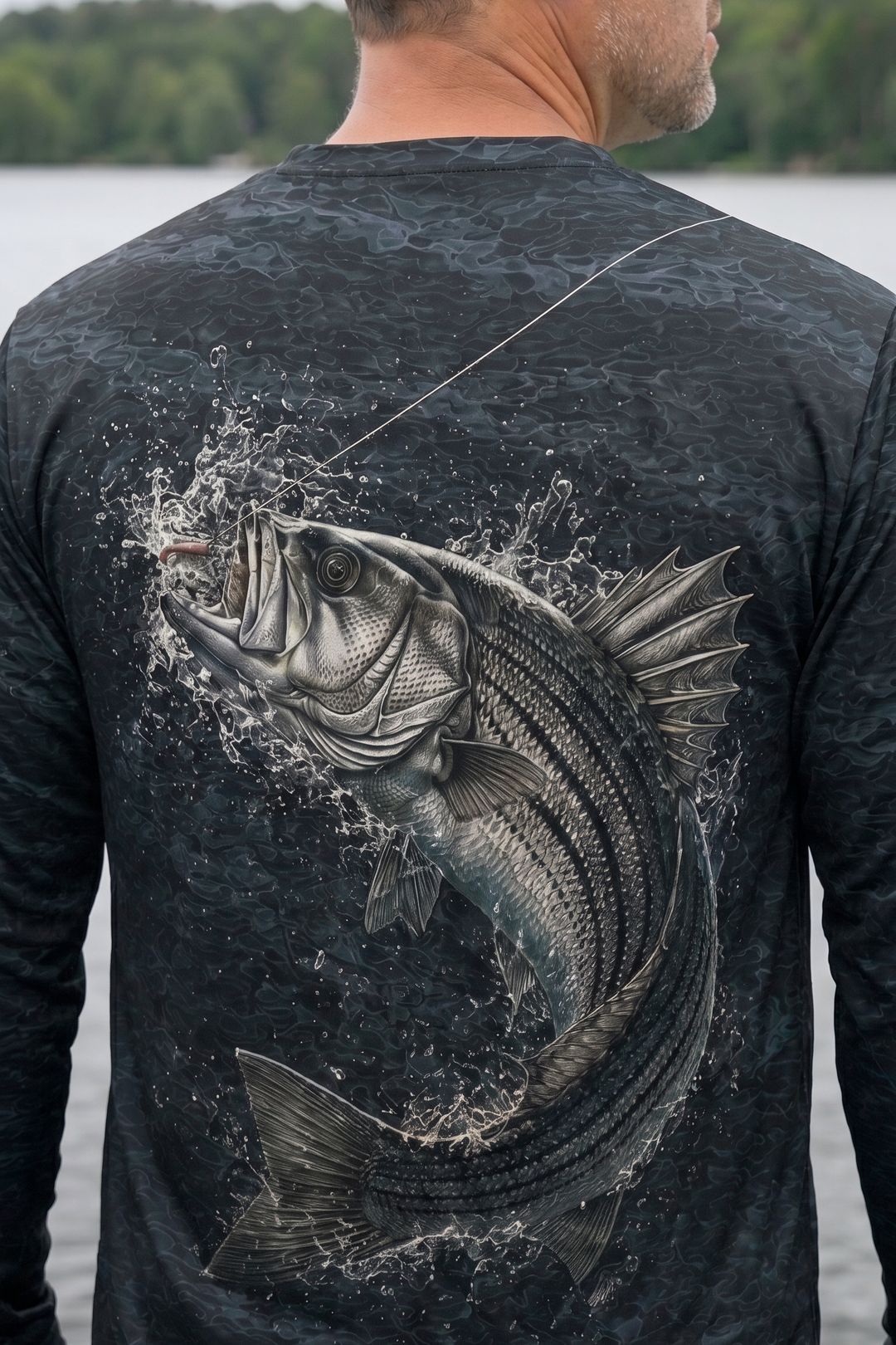 Performance Fishing Long Sleeve - Midnight Splash Striper - TBT210 image 4