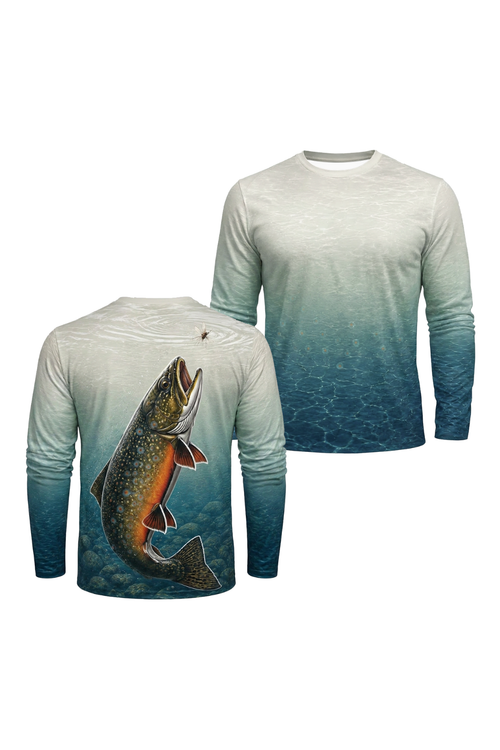 Performance Fishing Long Sleeve - Misty Creek Brook - TBT180 two shirts front artwork