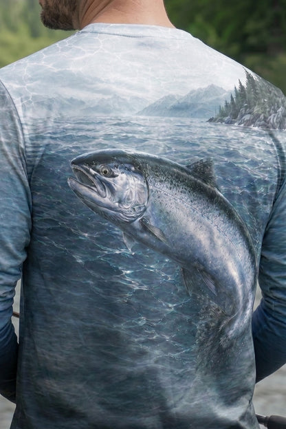 Performance Fishing Long Sleeve - Misty King Salmon - TBT156 lifestyle artwork zoom