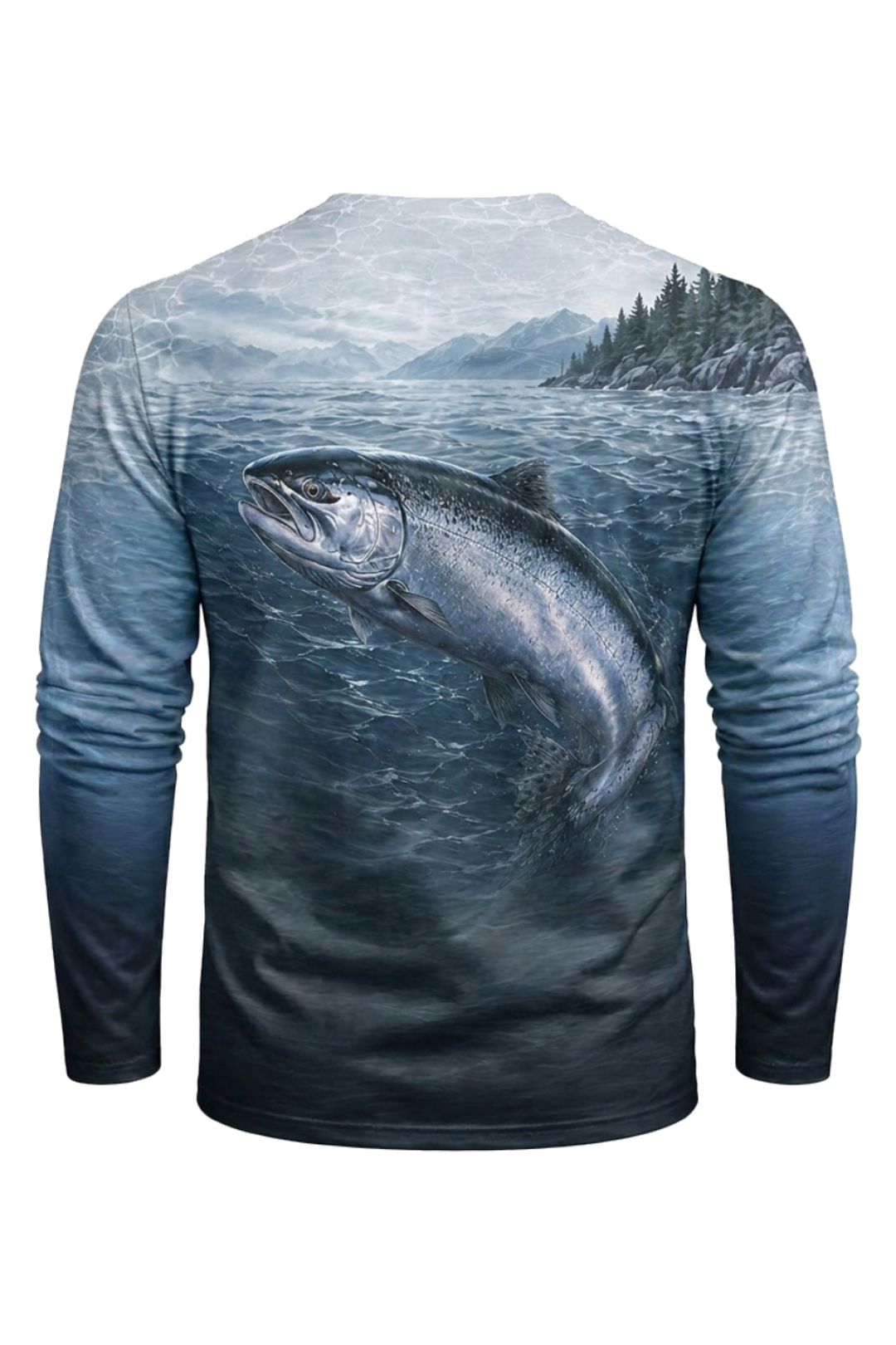 Performance Fishing Long Sleeve - Misty King Salmon - TBT156 mockup artwork side