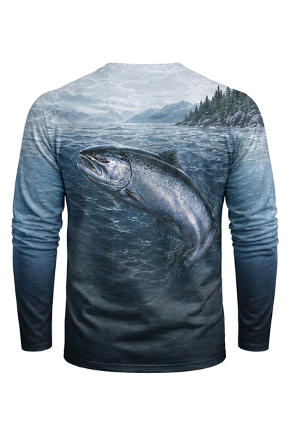 Performance Fishing Long Sleeve - Misty King Salmon - TBT156 mockup artwork side