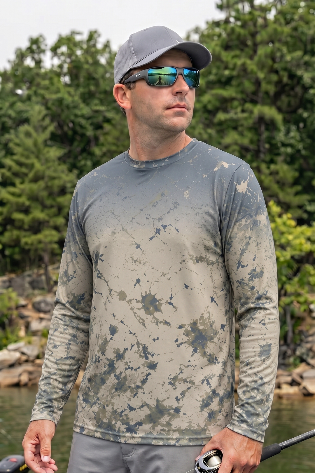Performance Fishing Long Sleeve - Misty Marsh Bass - TBT149 lifestyle opposite side