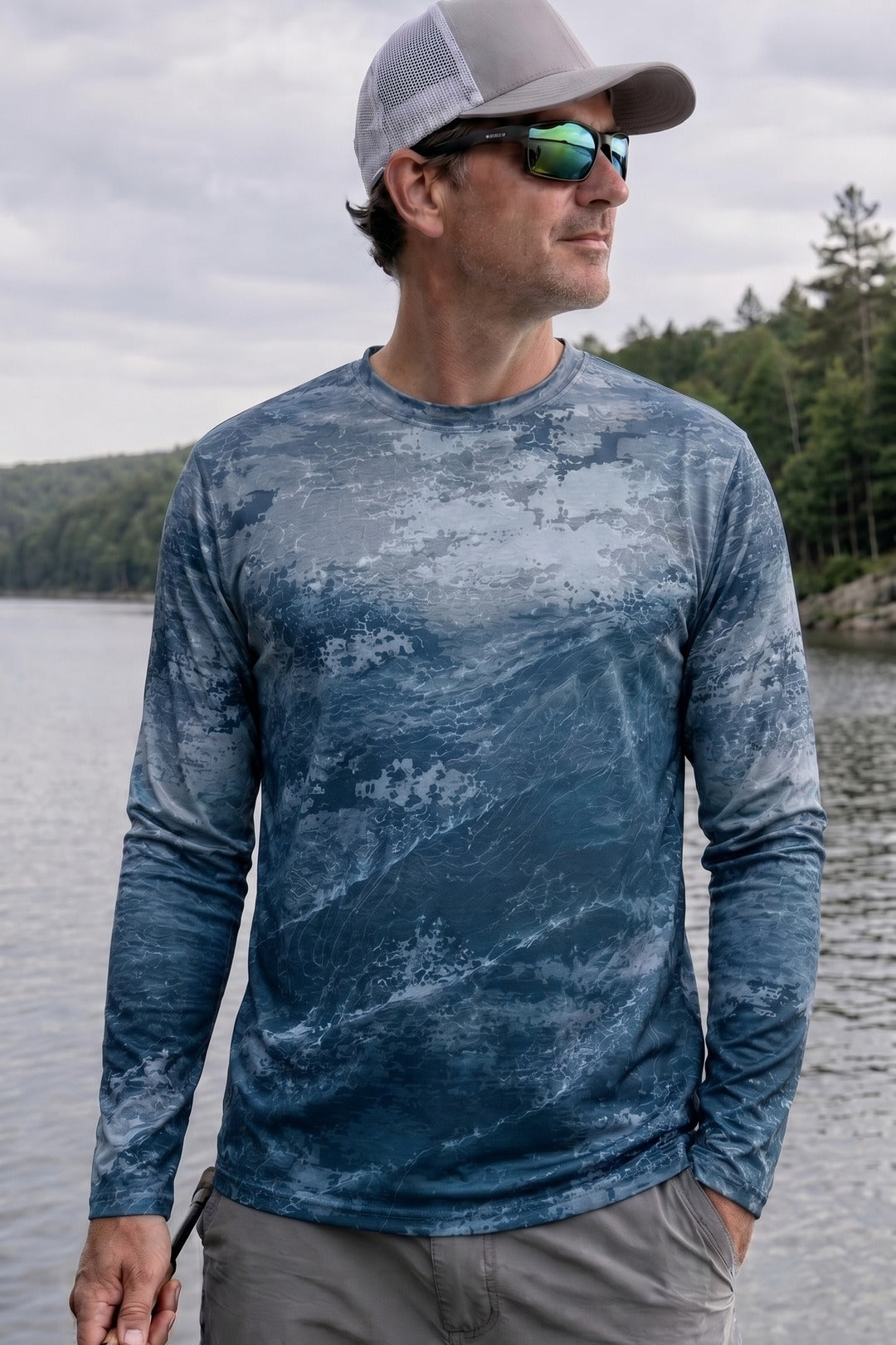 Performance Fishing Long Sleeve - Misty River Salmon - TBT154 lifestyle opposite side