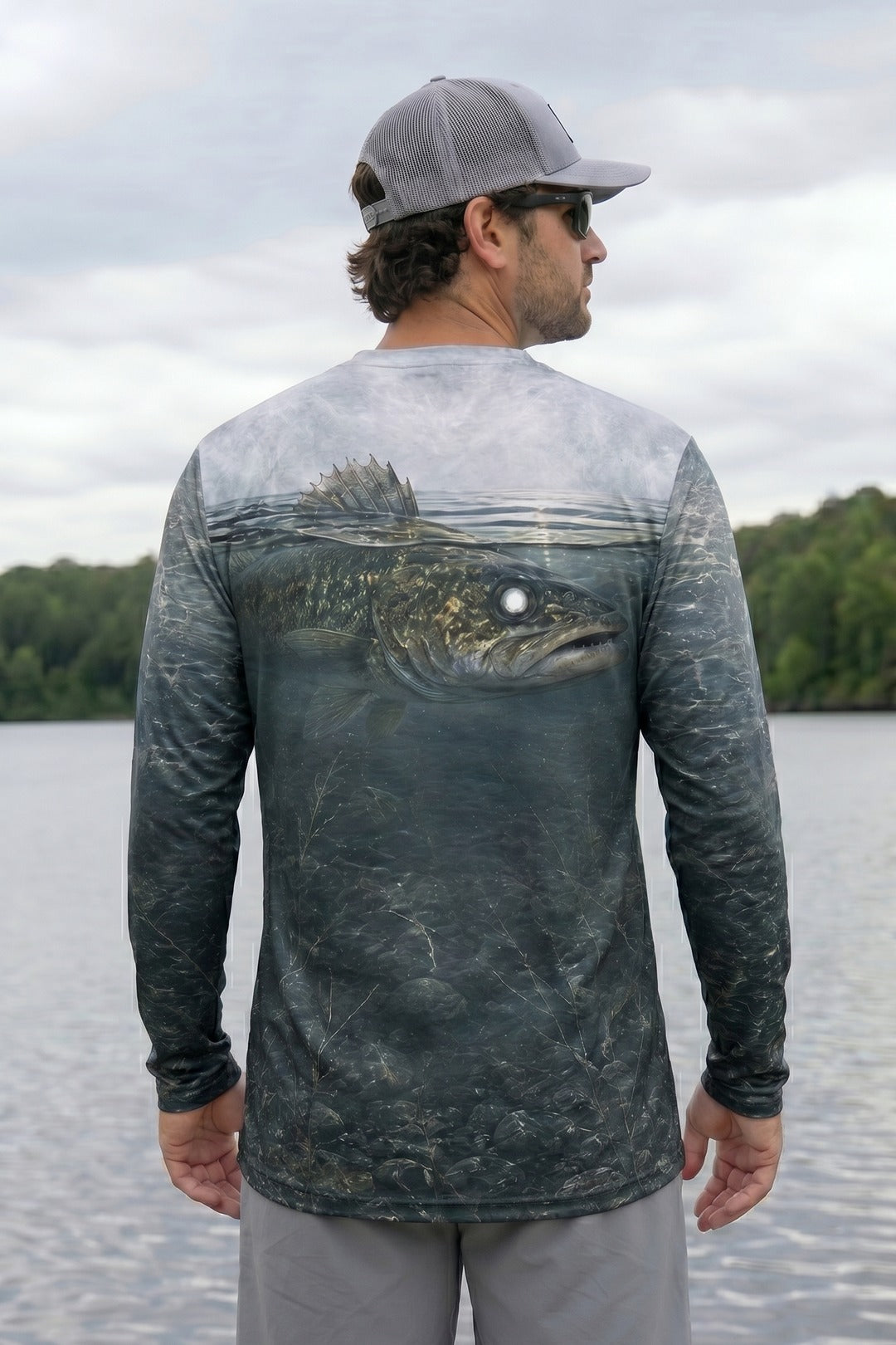 Performance Fishing Long Sleeve - Misty Timber Walleye - TBT185 lifestyle artwork side