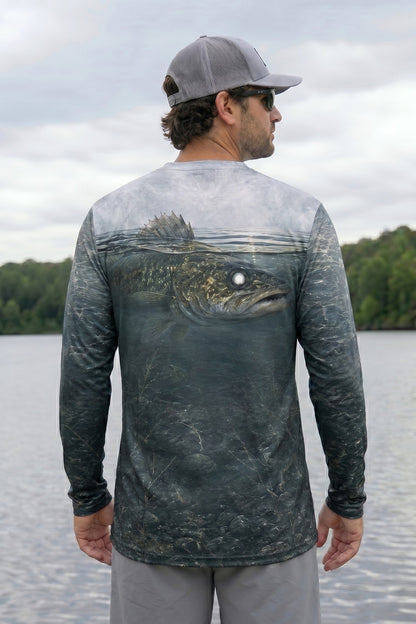 Performance Fishing Long Sleeve - Misty Timber Walleye - TBT185 lifestyle artwork side
