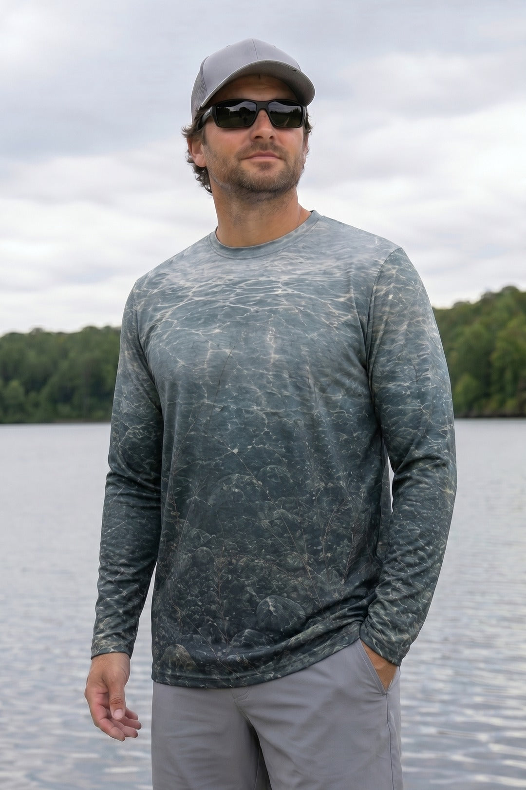 Performance Fishing Long Sleeve - Misty Timber Walleye - TBT185 lifestyle opposite side