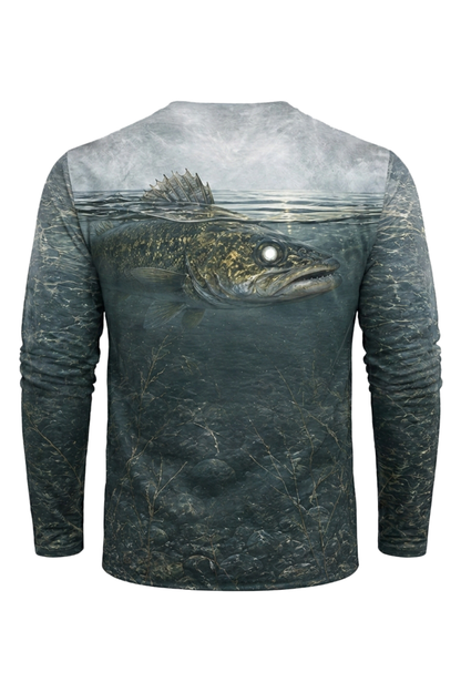Performance Fishing Long Sleeve - Misty Timber Walleye - TBT185 mockup artwork side