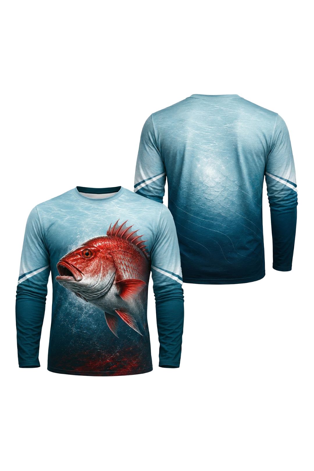 Performance Fishing Long Sleeve - Misty Wave Snapper - TBT235 image 1