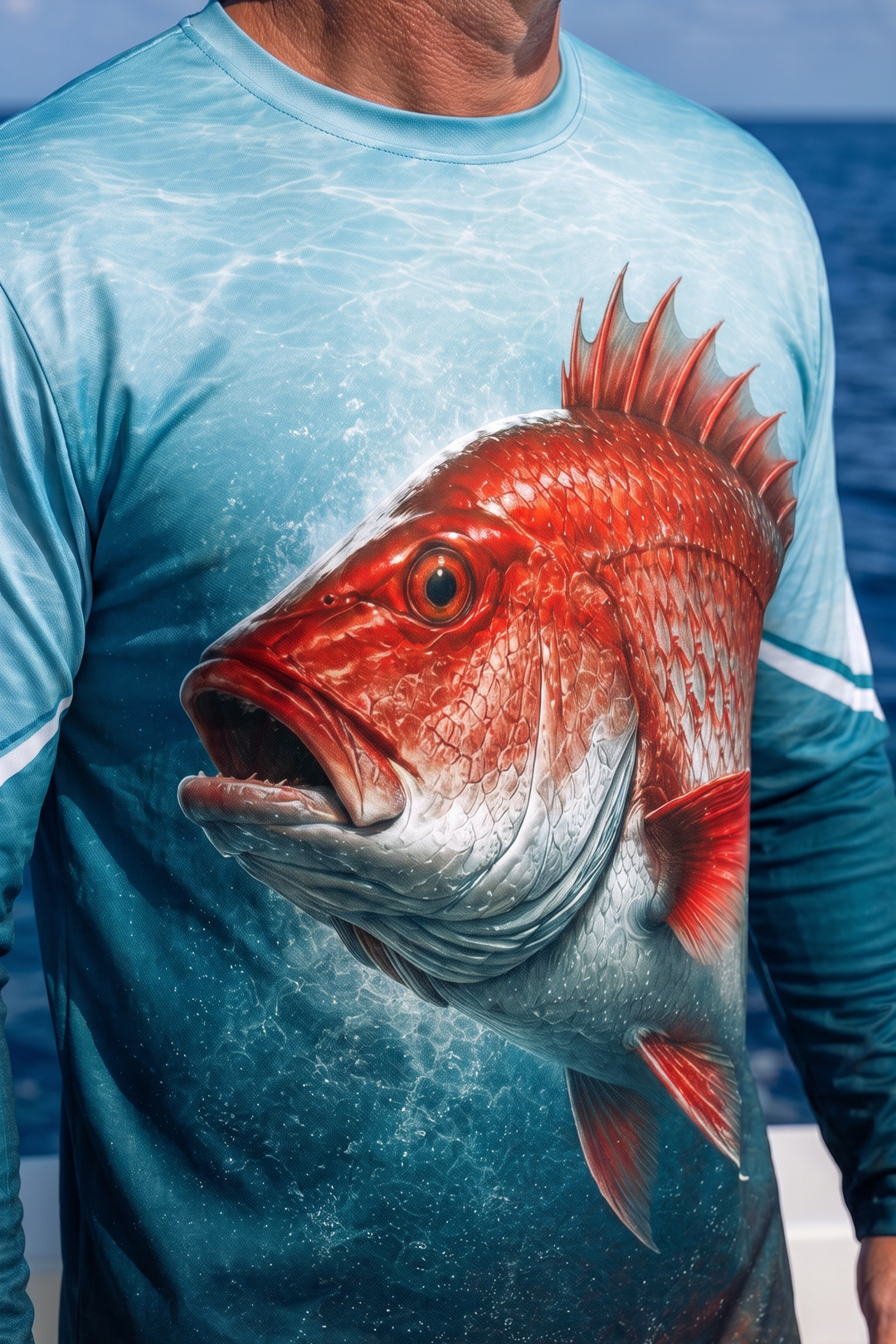 Performance Fishing Long Sleeve - Misty Wave Snapper - TBT235 image 4