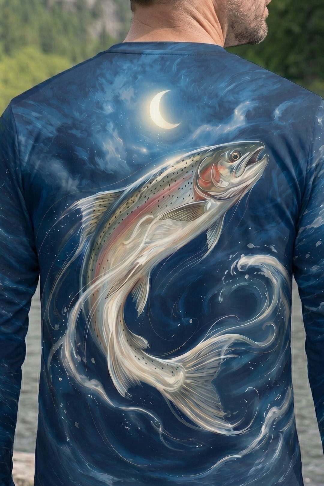 Performance Fishing Long Sleeve - Mooncurrent Trout - AOF91 lifestyle artwork zoom