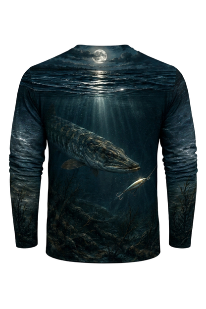 Performance Fishing Long Sleeve - Moonlight Follow Musky - RM10 mockup artwork side