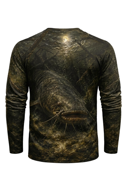 Performance Fishing Long Sleeve - Moonlit Mud Catfish - RFC09 mockup artwork side