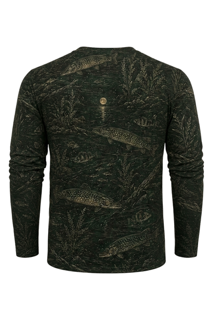 Performance Fishing Long Sleeve - Moonlit Pike Pattern - RP02 mockup artwork side