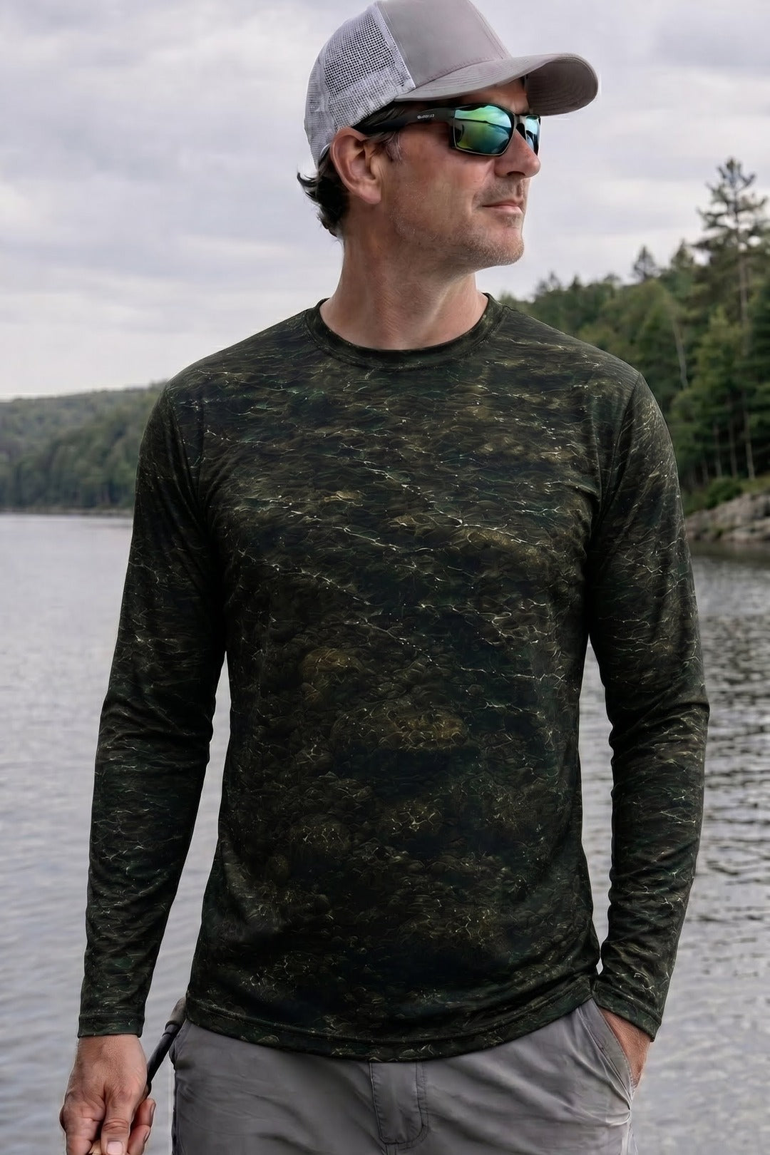 Performance Fishing Long Sleeve - Moonrise Brown Trout - RT11 lifestyle opposite side