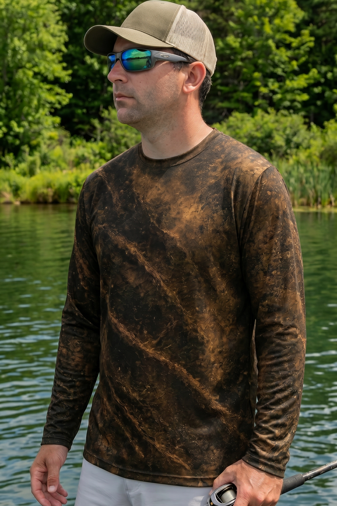 Performance Fishing Long Sleeve - Mud King Catfish - RFC04 lifestyle opposite side