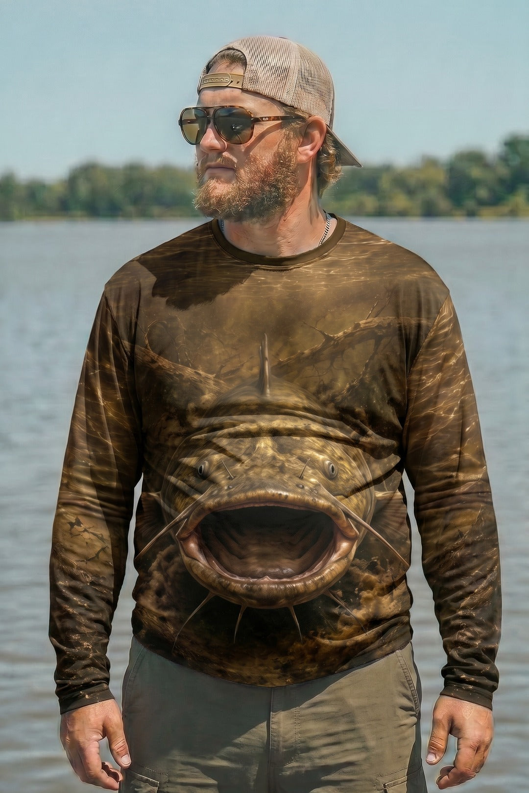 Performance Fishing Long Sleeve - Mudjaw Flathead Stillwater- AOF128 image 2