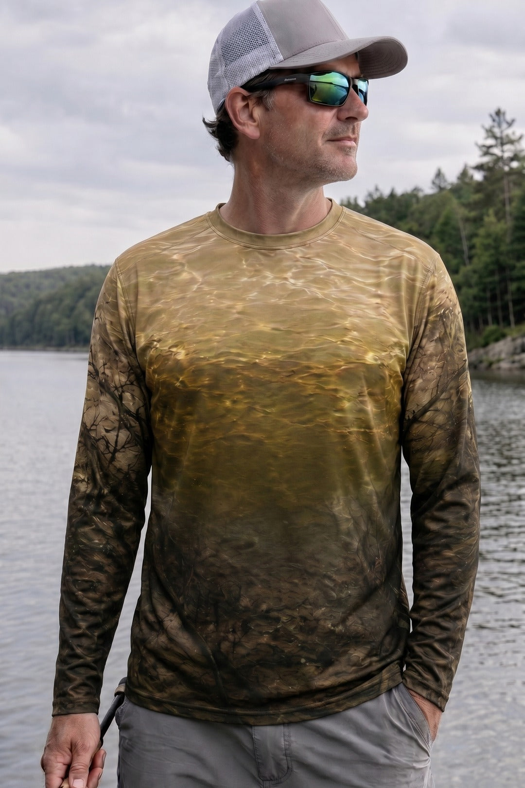 Performance Fishing Long Sleeve - Murky Depth Flathead - TBT122 lifestyle opposite side