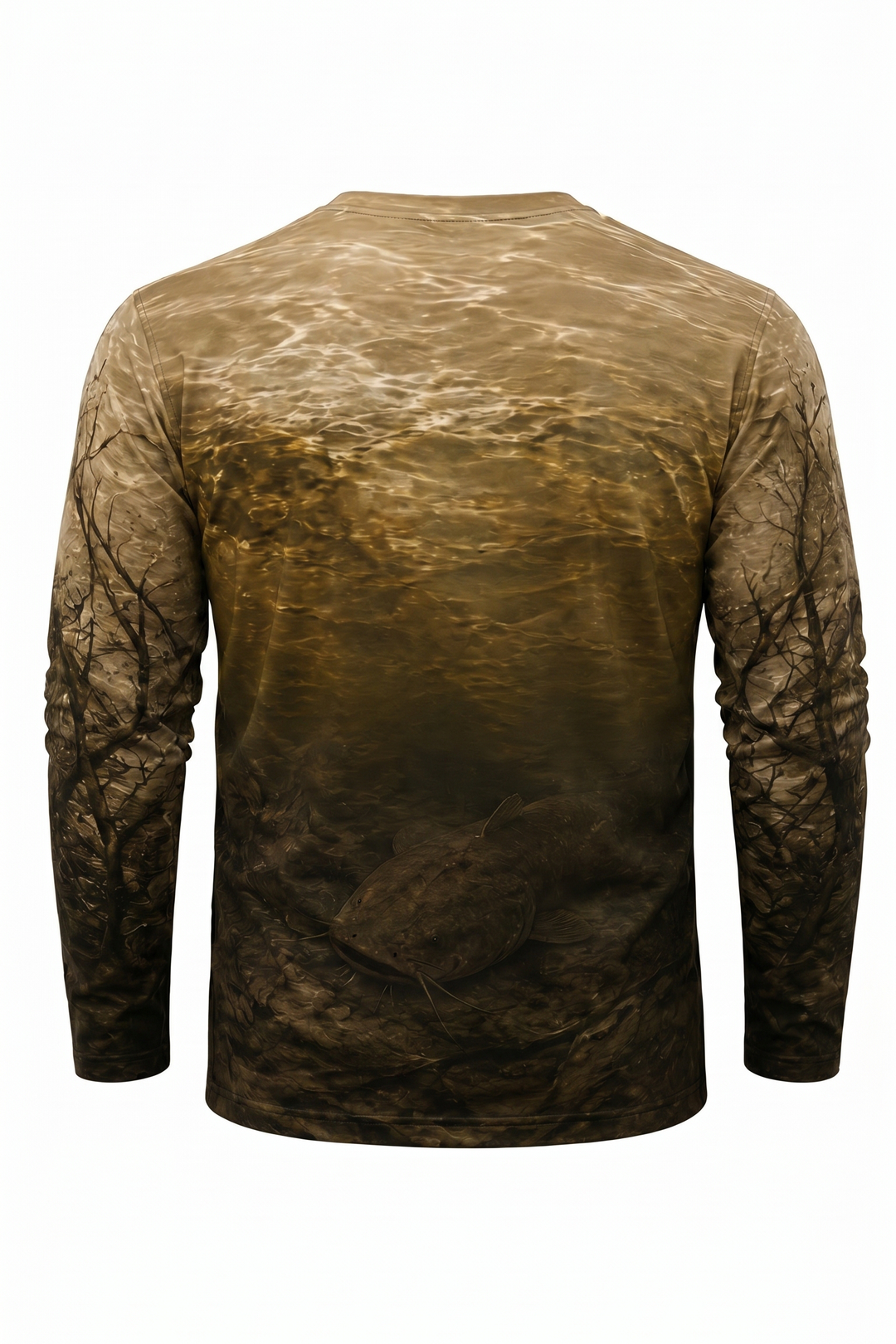 Performance Fishing Long Sleeve - Murky Depth Flathead - TBT122 mockup artwork side