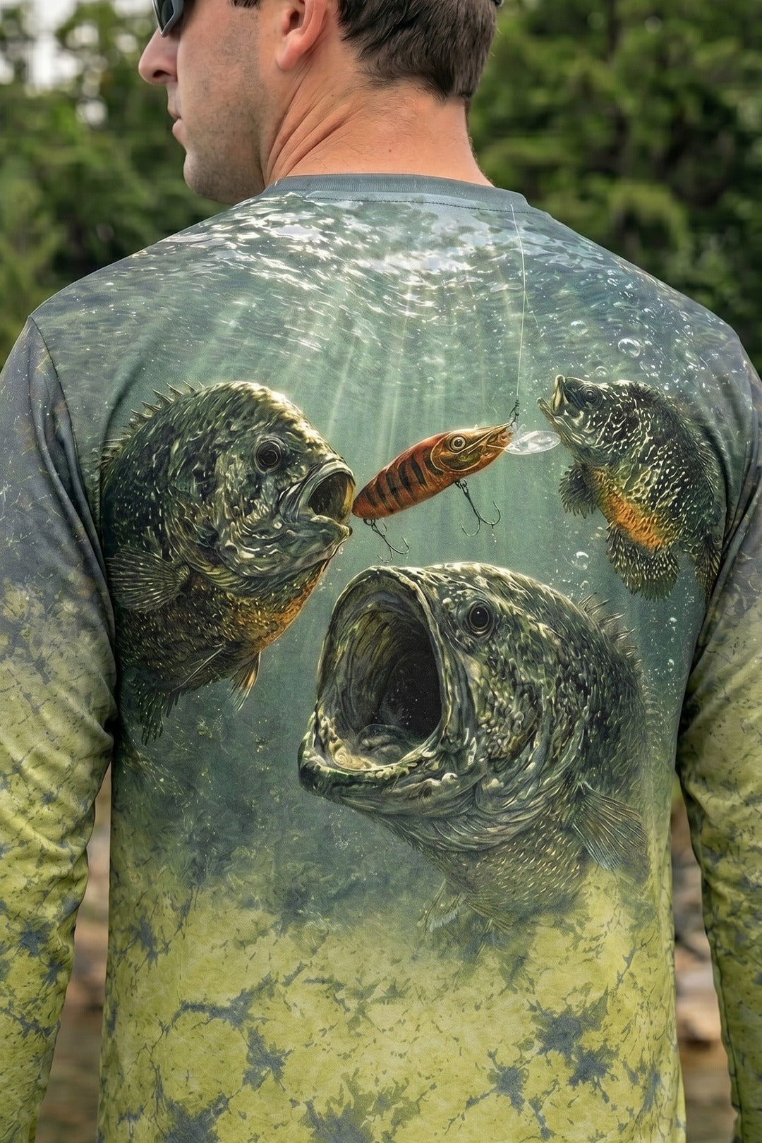 Performance Fishing Long Sleeve - Murky Marsh Bass - TBT150 lifestyle artwork zoom