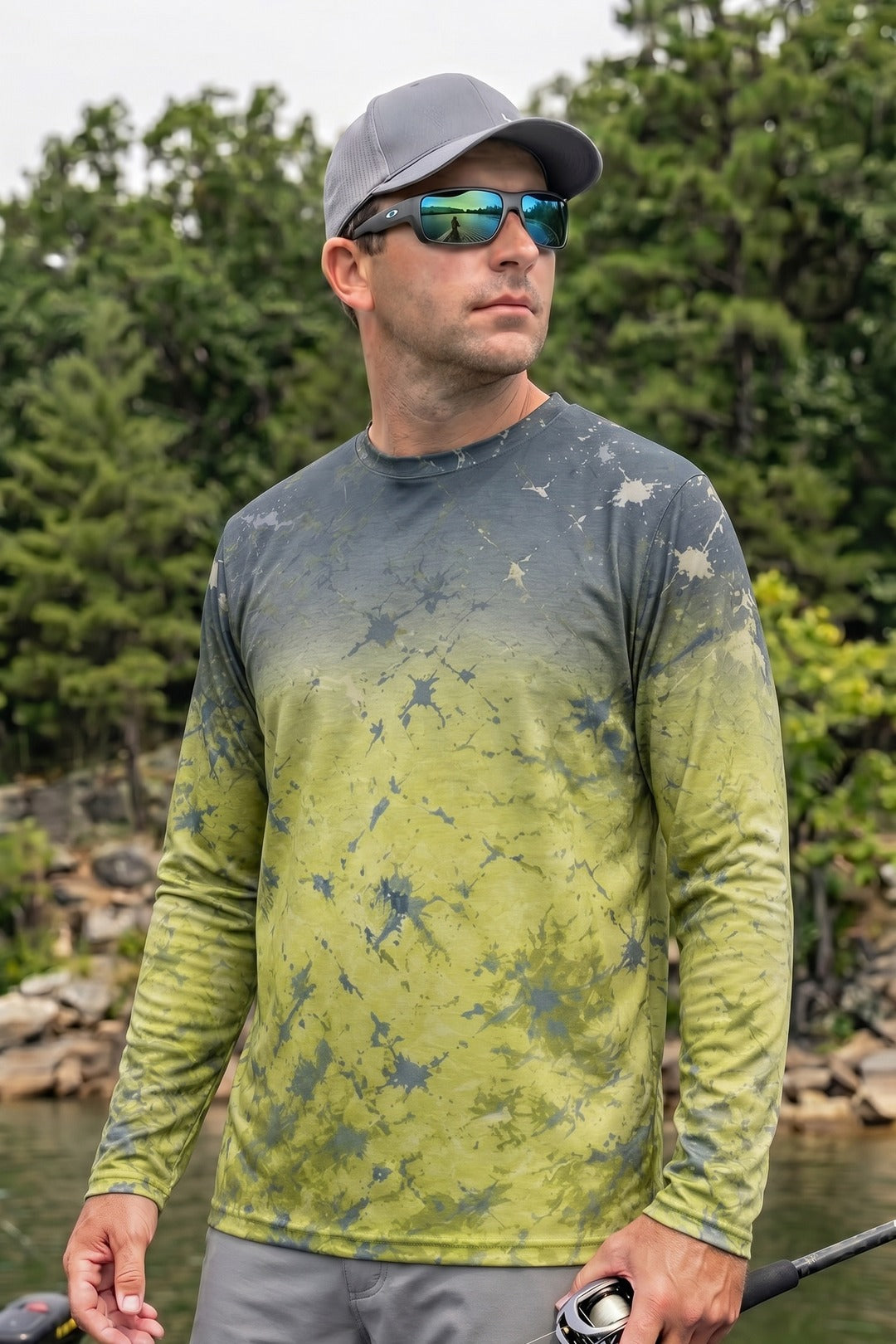 Performance Fishing Long Sleeve - Murky Marsh Bass - TBT150 lifestyle opposite side