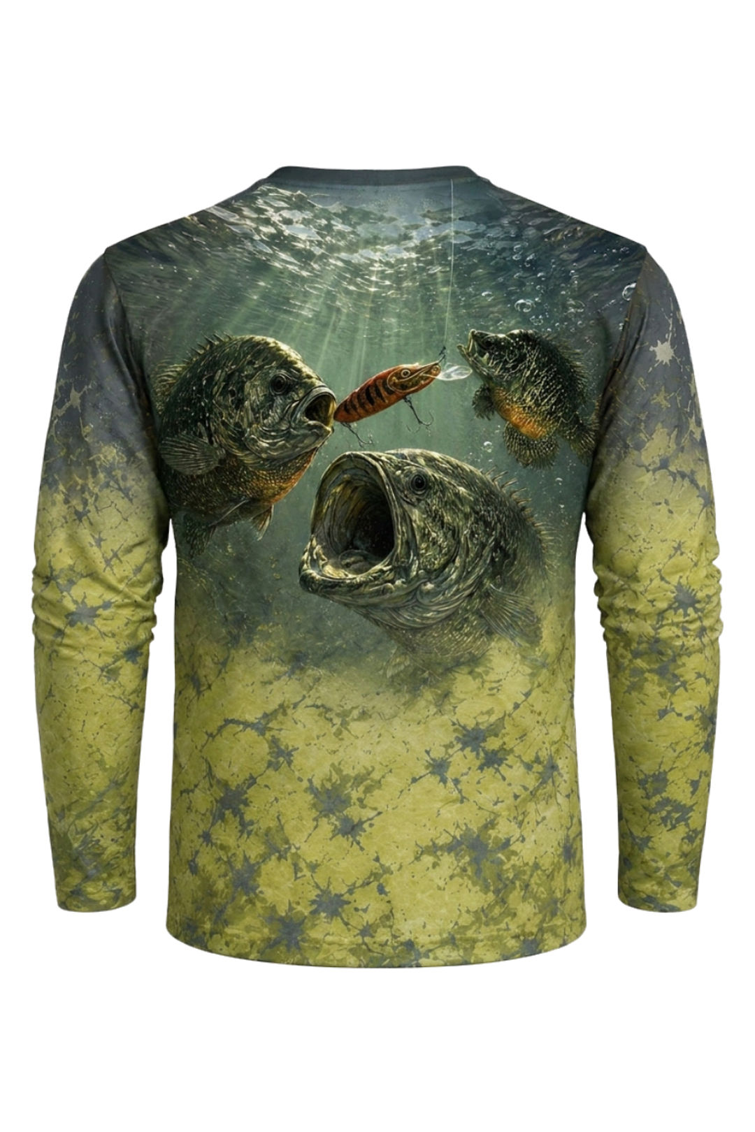 Performance Fishing Long Sleeve - Murky Marsh Bass - TBT150 mockup artwork side