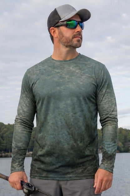 Performance Fishing Long Sleeve - Muskie Deep Ambush - AOF57 lifestyle opposite side