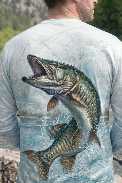 Performance Fishing Long Sleeve - Musky Breakout - AOF107 lifestyle artwork zoom