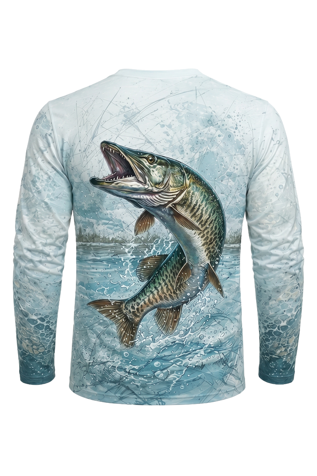 Performance Fishing Long Sleeve - Musky Breakout - AOF107 mockup artwork side