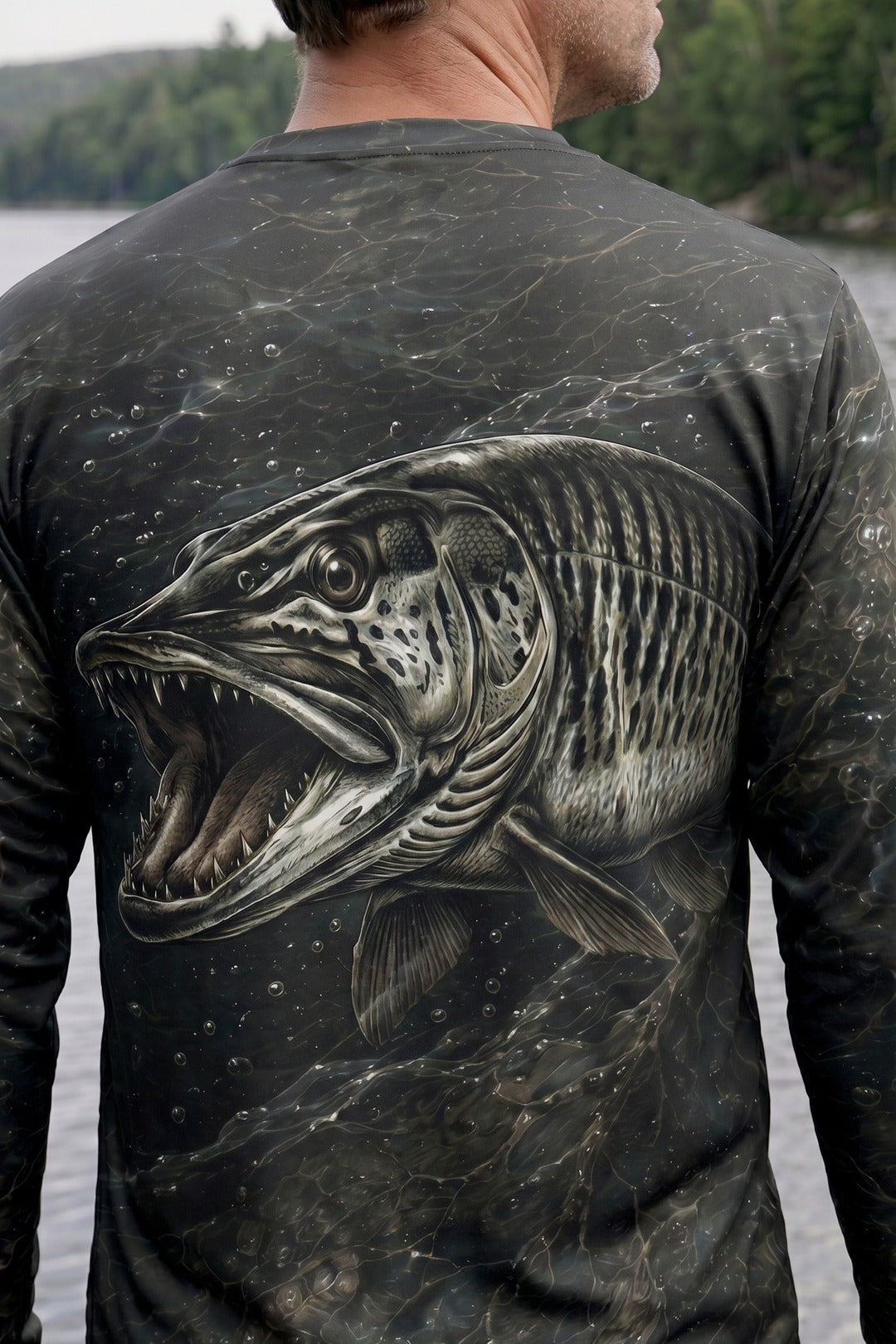 Performance Fishing Long Sleeve - Musky Dominion - AOF104 lifestyle artwork zoom