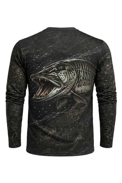 Performance Fishing Long Sleeve - Musky Dominion - AOF104 mockup artwork side