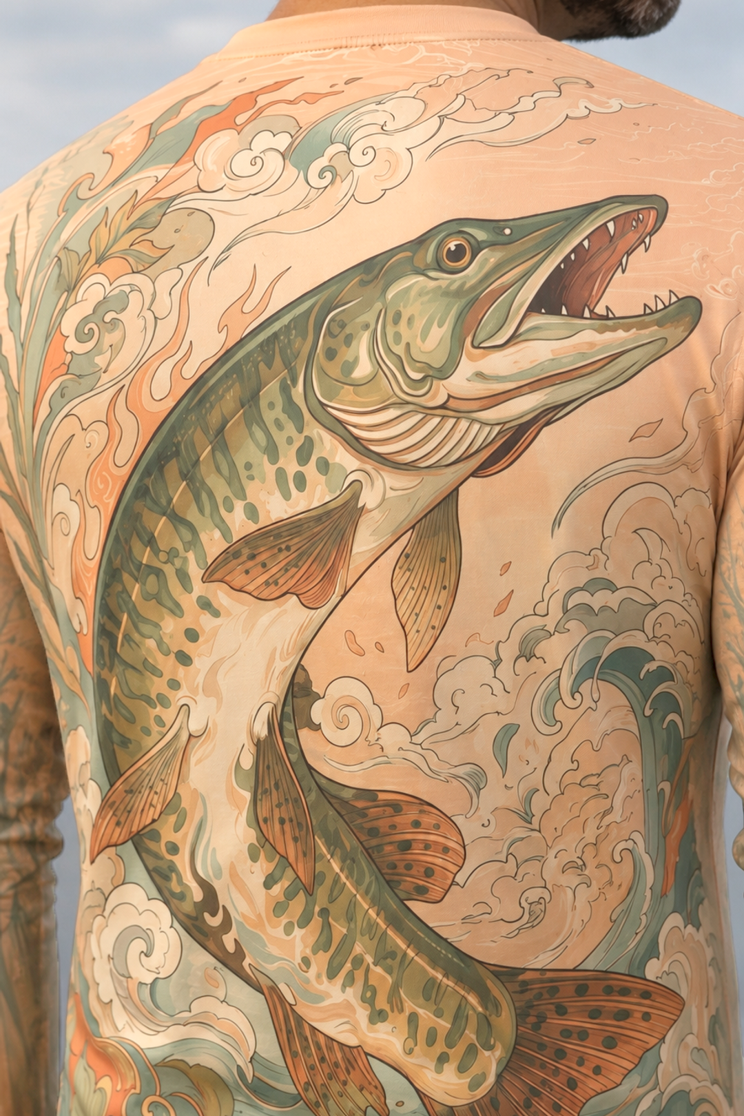 Performance Fishing Long Sleeve - Musky Kairyuu - AOF74 lifestyle artwork zoom