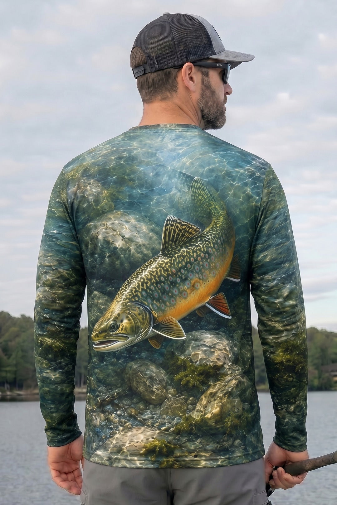 Performance Fishing Long Sleeve - Native Brook Trout Run - RT13 lifestyle artwork side