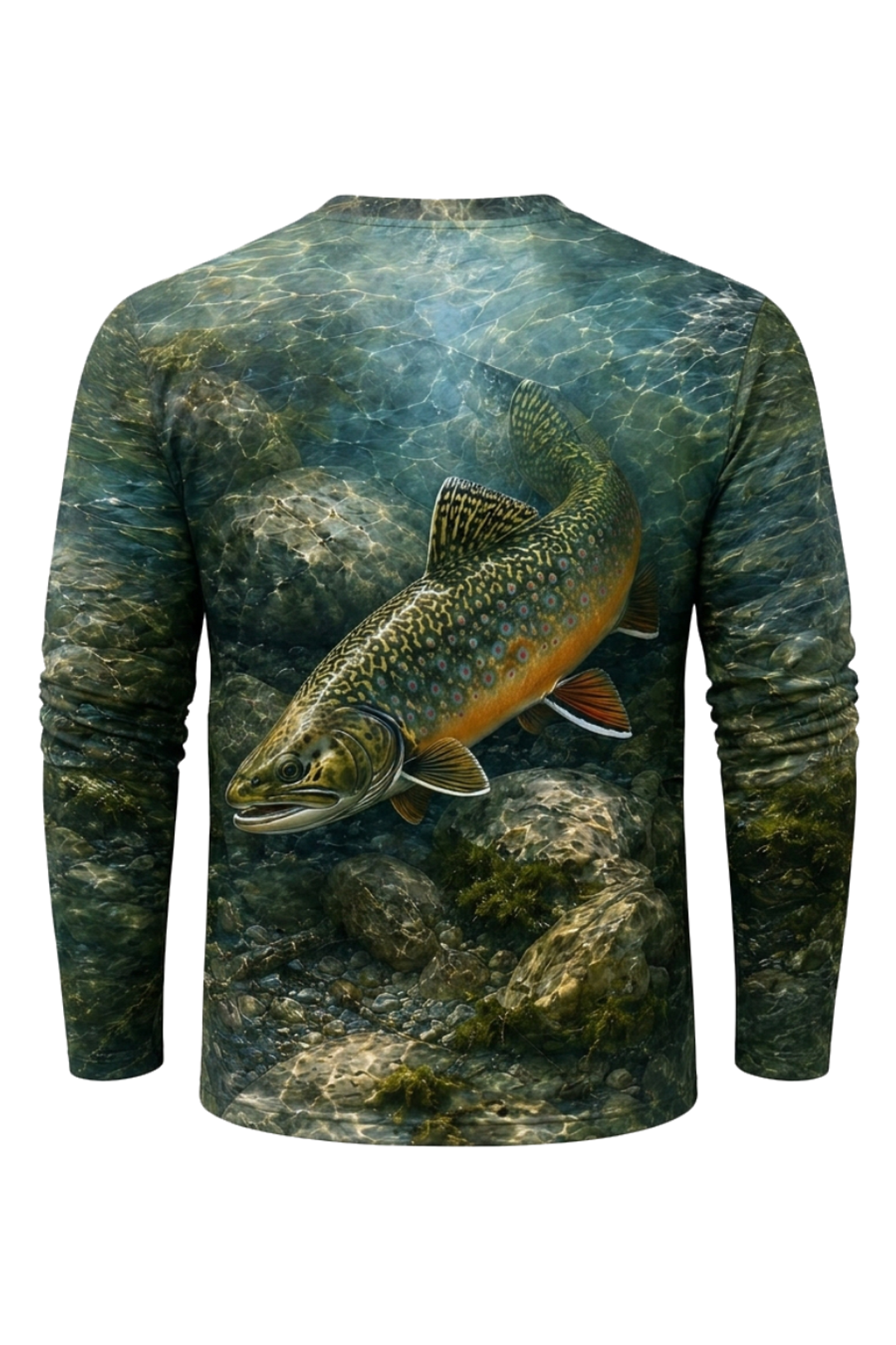 Performance Fishing Long Sleeve - Native Brook Trout Run - RT13 mockup artwork side