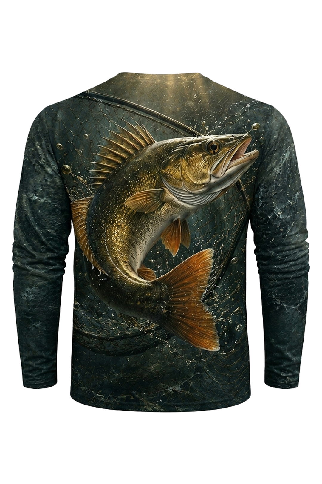 Performance Fishing Long Sleeve - Net Strike Walleye - RW11 mockup artwork side
