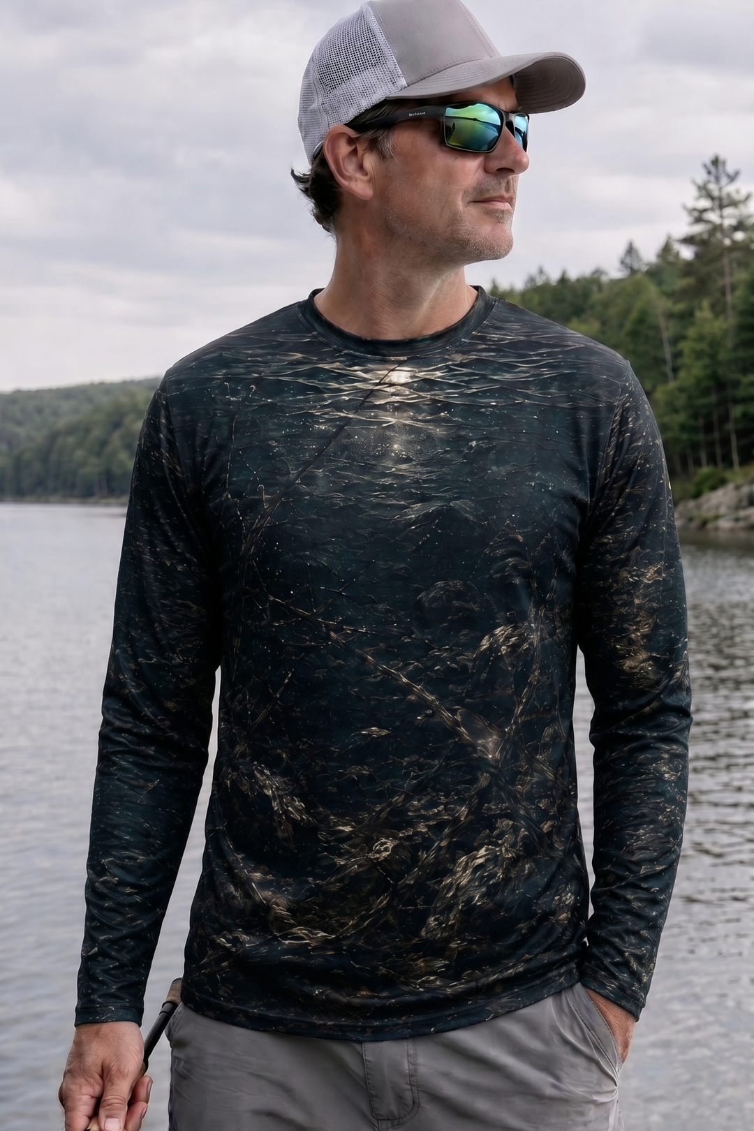 Performance Fishing Long Sleeve - Nightfall Timber Walleye - TBT181 lifestyle opposite side