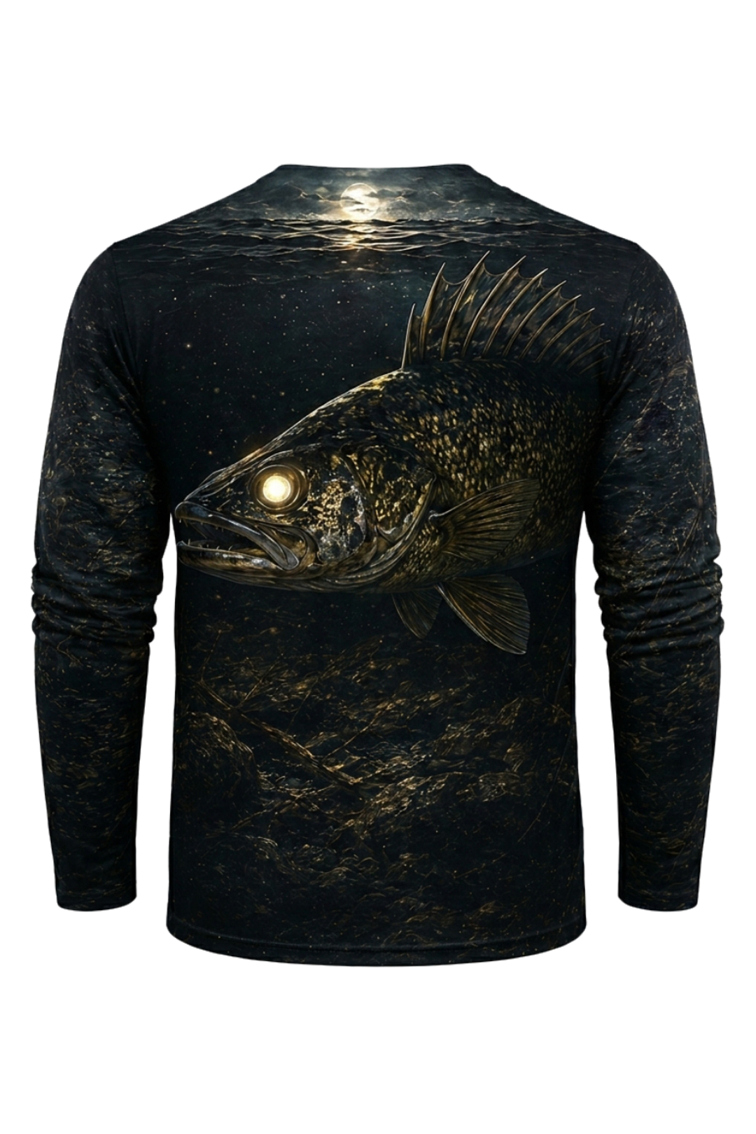 Performance Fishing Long Sleeve - Nightfall Timber Walleye - TBT181 mockup artwork side